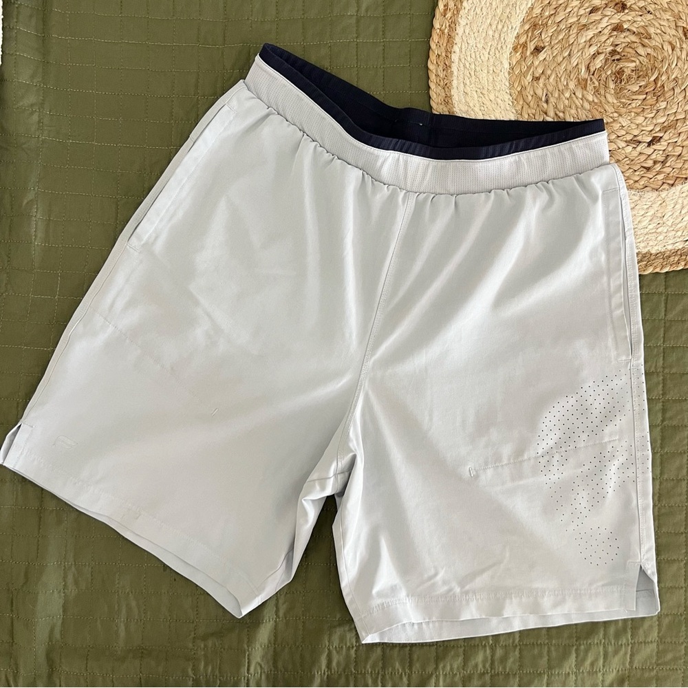 Fabletics Light Gray Athletic Shorts